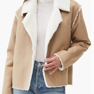 Michael Stars Kit Faux Shearling & Faux Suede Notch Collar Jacket Sz M NWT